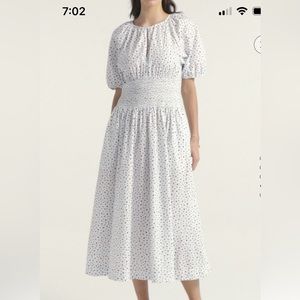 J Crew blue splatter dot dress